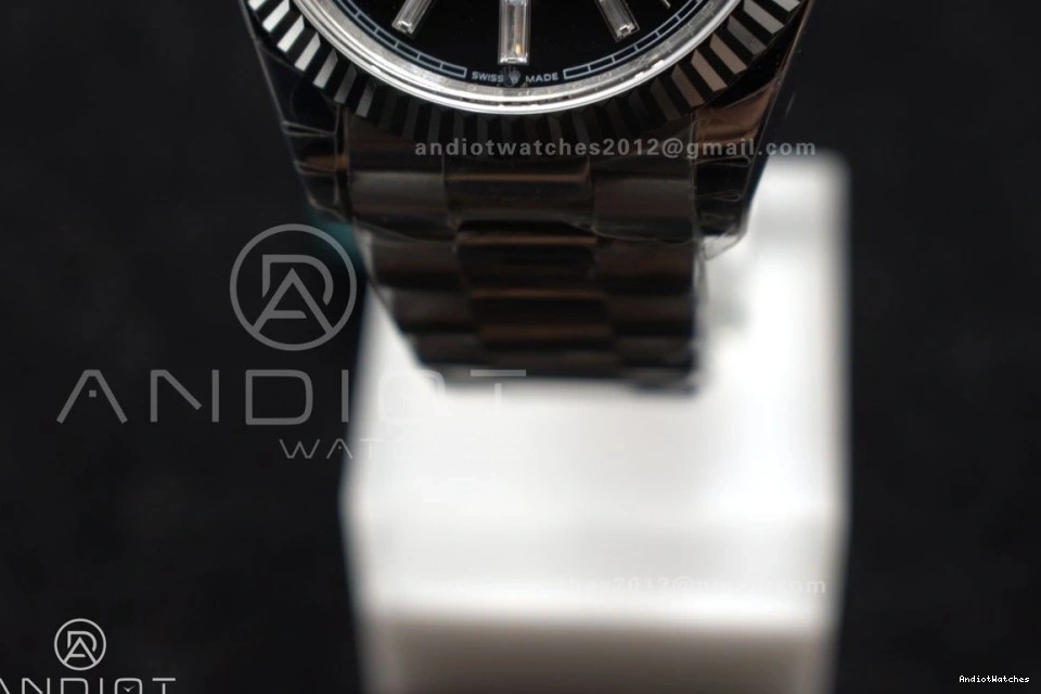 40 GSF Dial Weight DayDate on President A Crystal Black Bracelet Bright Gain 718 SS 0227